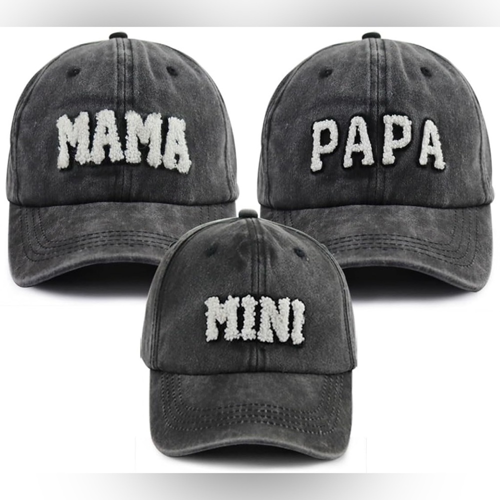 MWOT - Washed Gray Family Matching Caps 100% Cotton